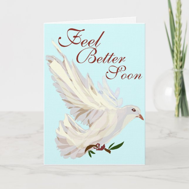 Feel Better Soon Dove Greeting Card  (Front)