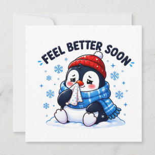 Feel Better Soon Penguin Get Well Soon Greeting Card