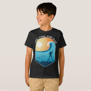 Feel Free And Dive Scuba Diving Divers Freediving T-Shirt