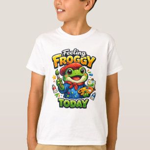 Feel Froggy Today Kids T-Shirt Cute Frog Graphic
