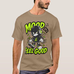 Feel Good Anime Boy With Headphones - Cool Tee Gra