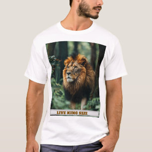 feel like king lion embossed t shirt