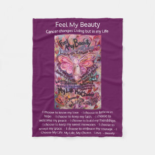 Feel My Beauty Cancer Poem Pink Angel Soft Blanket