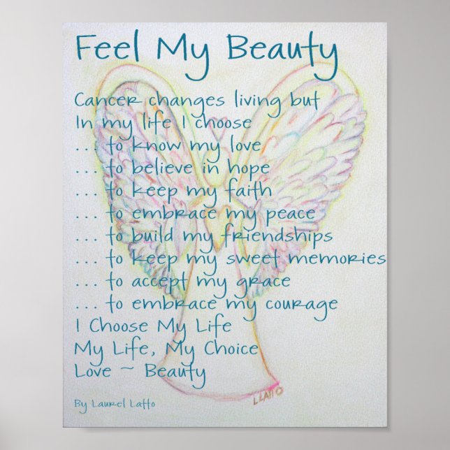 Feel My Beauty Cancer Poem Poster Print (Front)