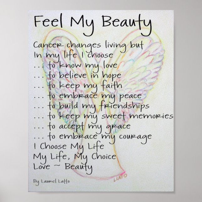 Feel My Beauty Cancer Poem Poster Print (Front)