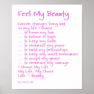 Feel My Beauty Cancer Poem Text Poster