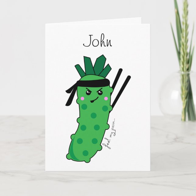 Feel My Pain Kawaii Wasabi Character Food Quote Card (Front)