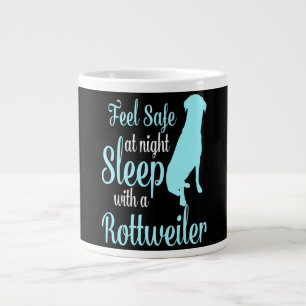 Feel safe ai night sleep with a rottweiler large coffee mug