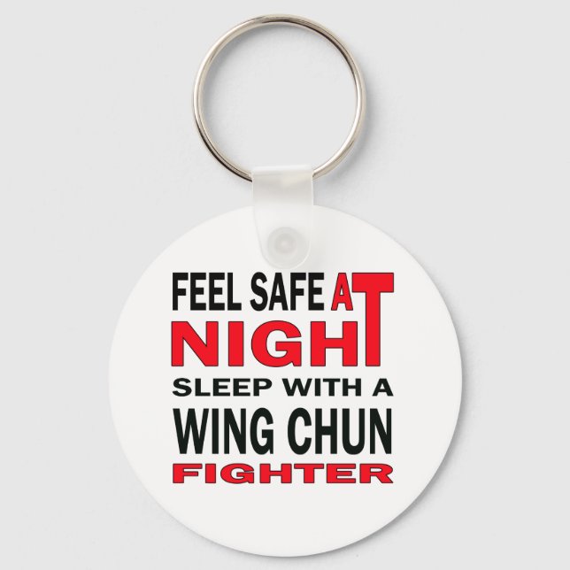 Feel safe at night sleep with a Wing Chun fighter Key Ring (Front)