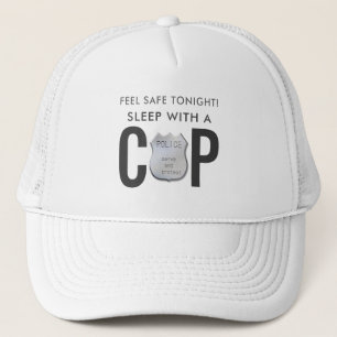 feel safe funny cop police humour trucker hat