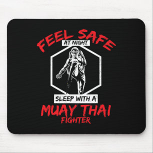 Feel Safe With A Muay Thai Fighter Kickboxing Mouse Mat