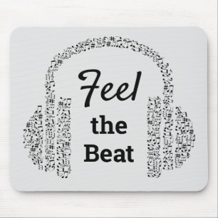 Feel the beat music headphones modern mouse mat