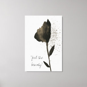 "Feel The Beauty" Golden Waercolor Tulip Flower Canvas Print