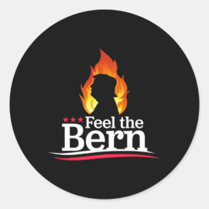 Feel The Bern - Flaming Trump Fire Campaign Logo B Classic Round Sticker