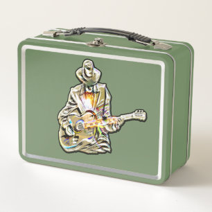 Feel the Blues – Artistic Guitar Design Metal Lunch Box