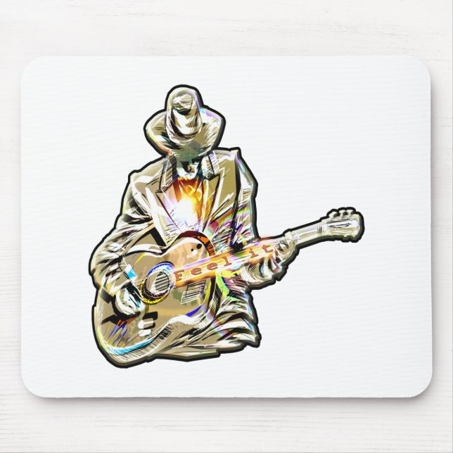 Feel the Blues – Artistic Guitar Design Mouse Mat (Front)