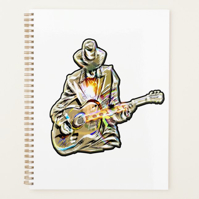 Feel the Blues – Artistic Guitar Design Planner (Front)