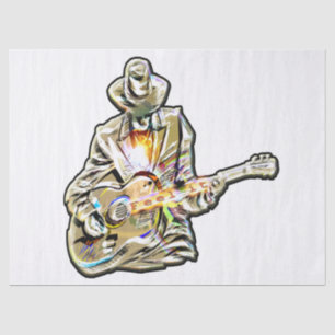 Feel the Blues – Artistic Guitar Design Tissue Paper