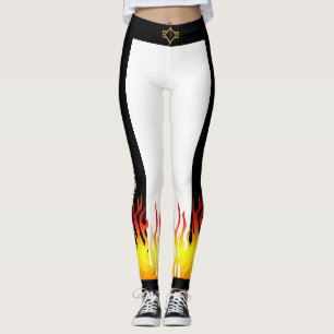 Feel The Burn Flame Aerobic Workout Leggings