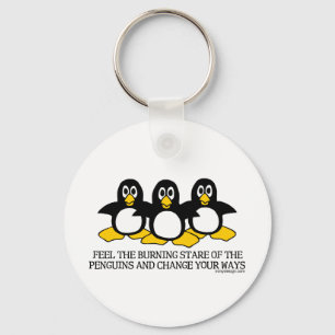 Feel The Burning Stare Of The Penguins Key Ring