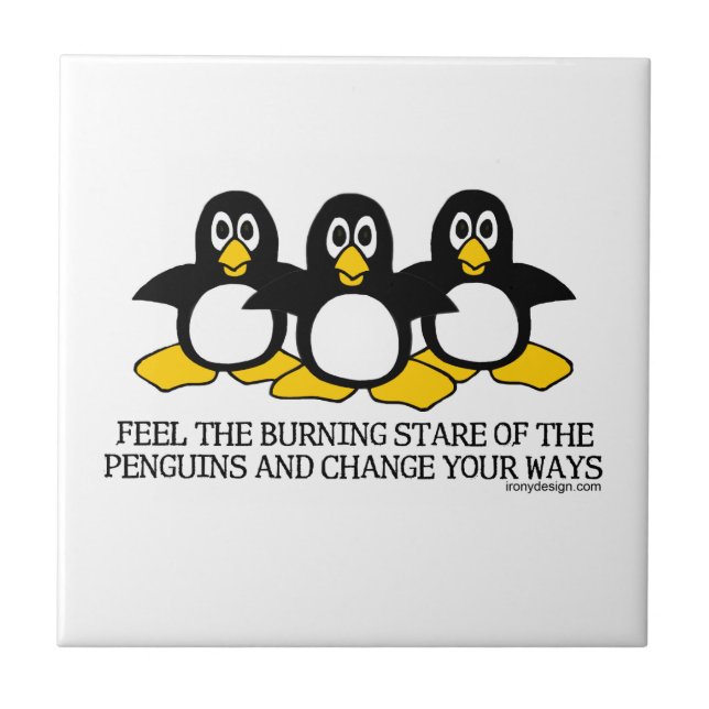 Feel the burning stare of the penguins tile (Front)