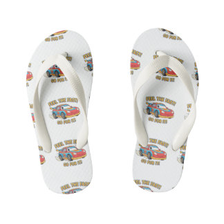 "Feel The Fast" Junior Racer Edition Kid's Flip Flops