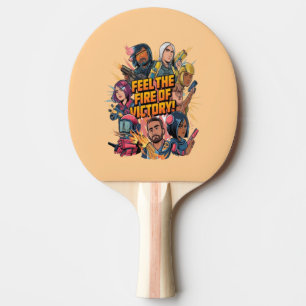 Feel the fire of victory ping pong paddle