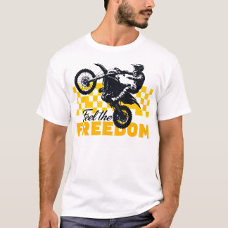 Feel the FREEDOM Yellow Chequered Wheelie T-Shirt