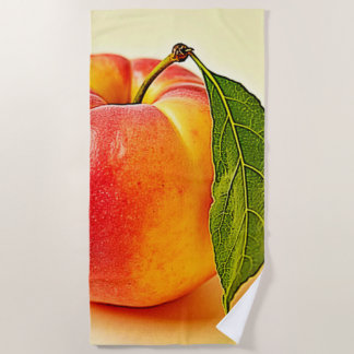 Feel the Fresh Peach Summer Vibe Design Beach Towel