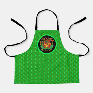 Feel The Heat In Each Bite Green Chilli Pepper Hot Apron