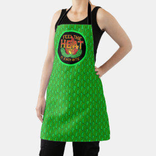 Feel The Heat In Each Bite Green Chilli Pepper Hot Apron