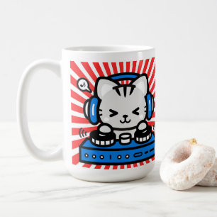 Feel the music mug ,Cute cat mug