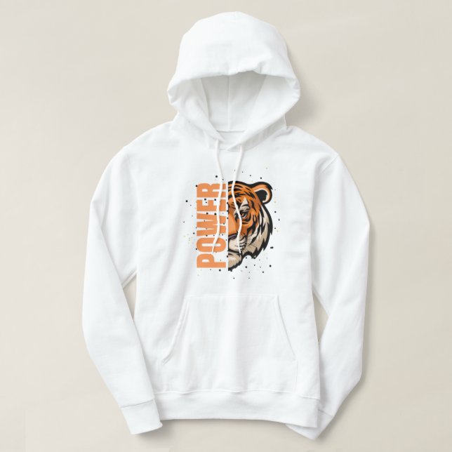 Feel the Power – Bold Tiger Graphic That Roars Hoodie (Design Front)
