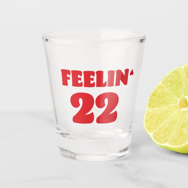 Feelin' 22 Shot Glass, Swifty 22 Birthday Shot Gla Shot Glass (Front)