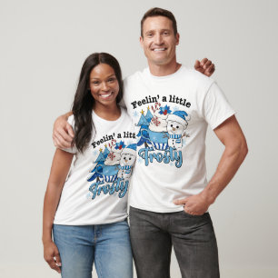 Feelin' a Little Frosty Snowman Hot Cocoa Xmas Mug T-Shirt