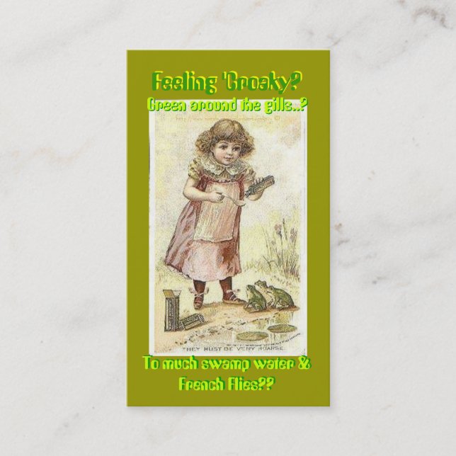 Feelin' Croaky? BC for medical field Business Card (Front)