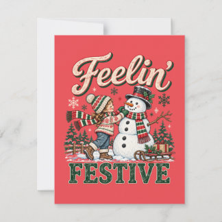 Feelin’ Festive Christmas Snowman Kids Invitation