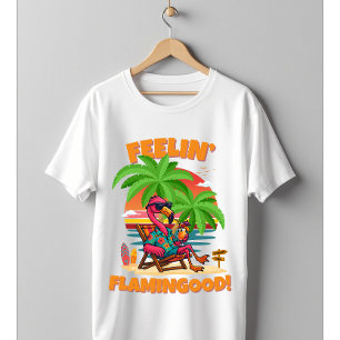 Feelin’ Flamingood Funny Flamingo Summer Design T-Shirt