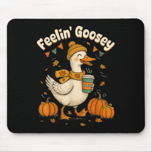 Feelin Goosey Fall Goose Pumpkin Spice Coffee Latt Mouse Mat