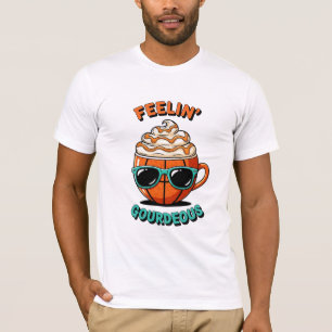 Feelin' Gourdeous Funny Pumpkin Spice Latte Pun T-Shirt