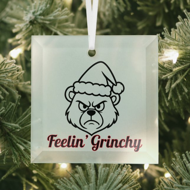 Feelin Grinchy Glass Tree Decoration (Insitu)