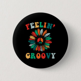 Feelin' Groovy Classic Trippy Hippie 6 Cm Round Badge