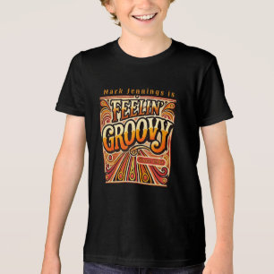 Feelin Groovy Kids Personalised Retro 70s Vintage  Tri-Blend Shirt