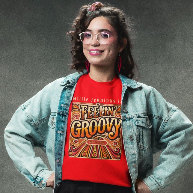 Feelin Groovy Personalised Retro 70s Vintage  T-Shirt (Creator Uploaded)