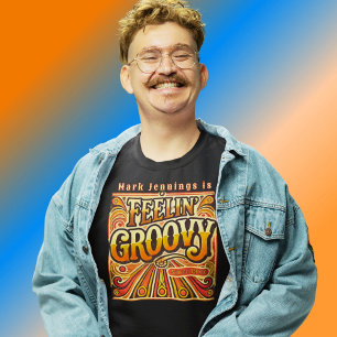 Feelin Groovy Personalised Retro 70s Vintage  Tri-Blend Shirt