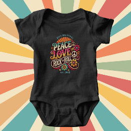 Feelin' Groovy Retro 70s Vintage Psychedelic  T-Sh Baby Bodysuit
