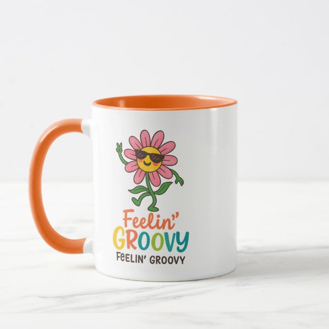 Feelin’ Groovy Retro Flower Combo Mug (Left)