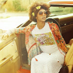 Feelin' Groovy T-Shirt<br><div class="desc">Women’s white Bella Canvas fine jersey t-shirt with "Feeling Groovy" printed in 1960s-style lettering across a vintage 1960s pink, yellow and orange floral design. See the entire Psychedelic 60s Apparel collection in the SPECIAL TOUCHES | Party Favors section.</div>