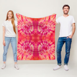 Feelin' Hot Hot Hot Tie Dye Accent Pillow Fleece Blanket