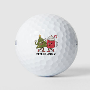Feelin Jolly Christmas Tree Coffee Lover Winter Golf Balls